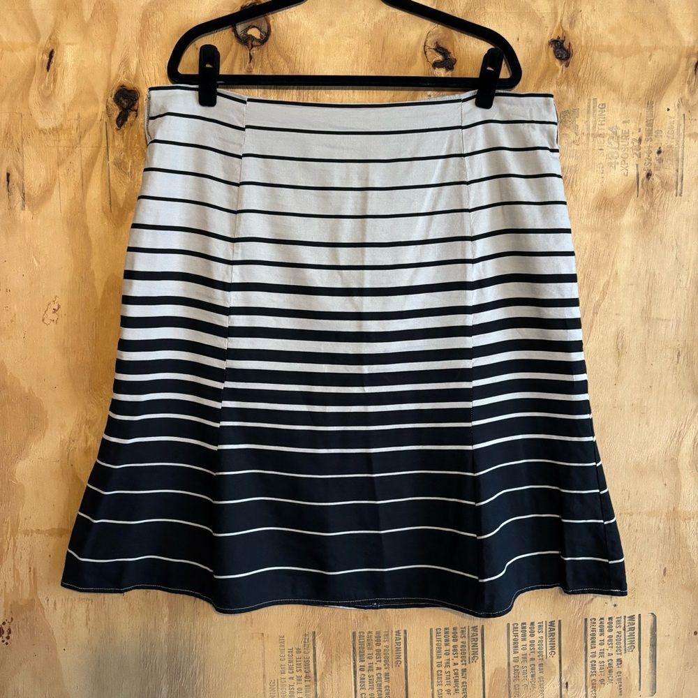 Sherry Taylor Tan Black Striped Fitted Flare Skirt Plus Size 2X